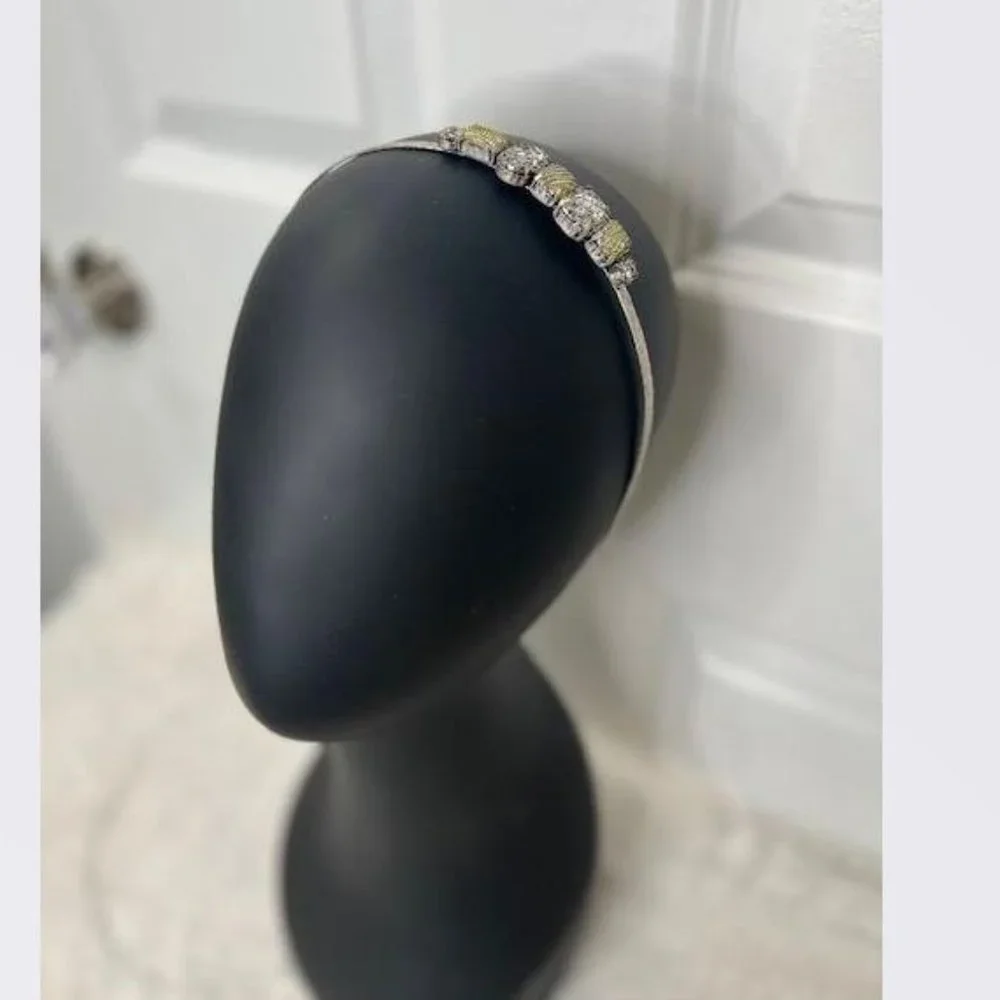Anthropologie Heloise Embellished Headband by Jill Schwartz in Silver - NWOT